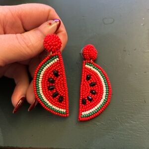 Watermelon Beaded Earrings
